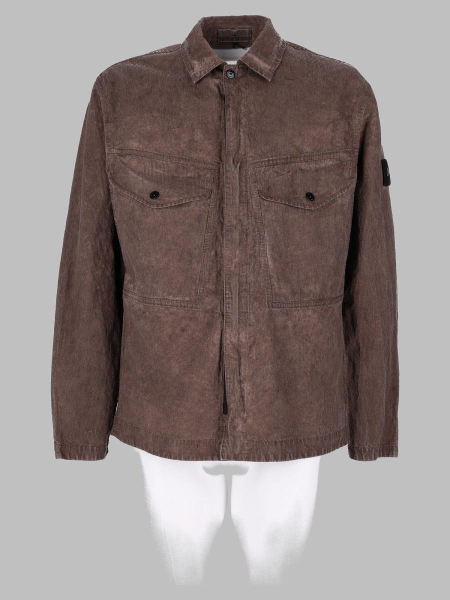 STONE ISLAND Long Sleeve Shirt Jacket Men FW26 Navy Cotton