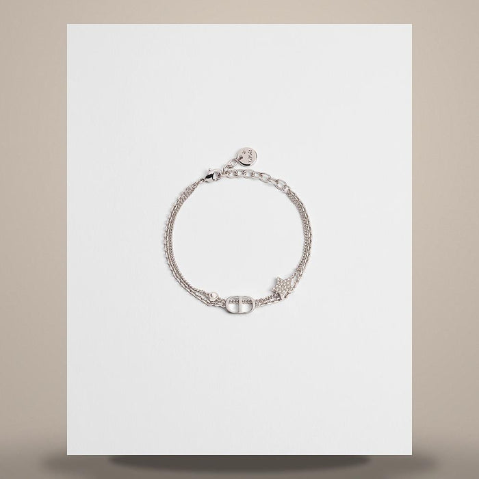 DIOR Petit CD Double Bracelet Silver-Finish Metal Silver-Tone Crystal