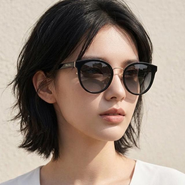 Max Mara Oversized Soltex Sunglasses Unisex Fashion Black MM0104K 01B
