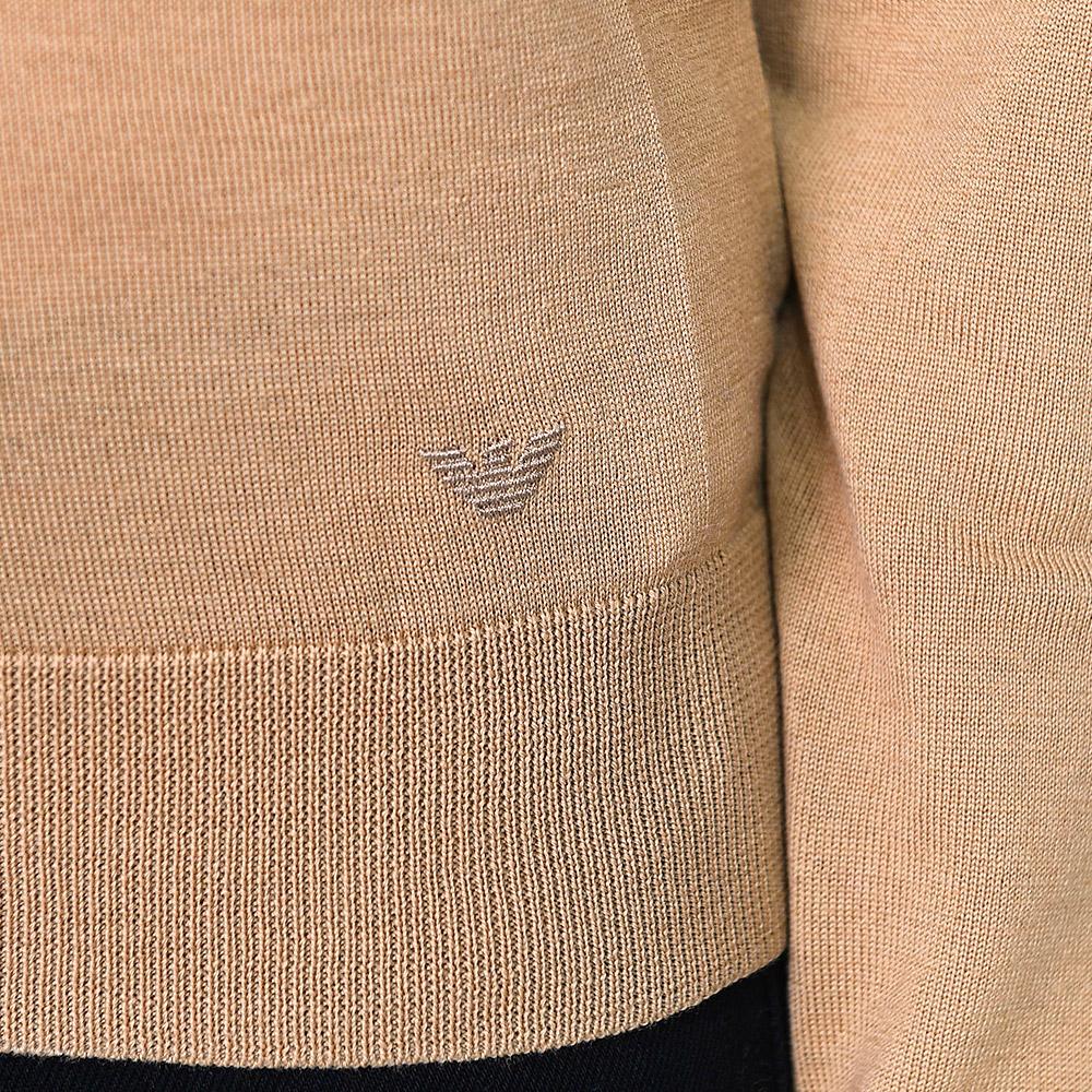 Emporio Armani Pure Virgin Wool Camel Crewneck Sweater