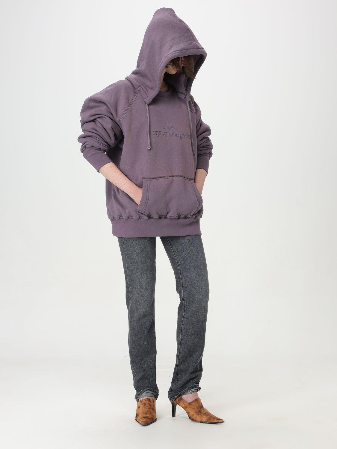 Maison Margiela Gray Cotton Hoodie Sweatshirt for Women