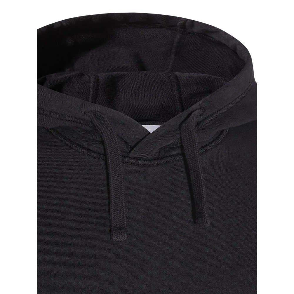 STONE ISLAND Black Woven Patch Logo Cotton Hoodie Unisex