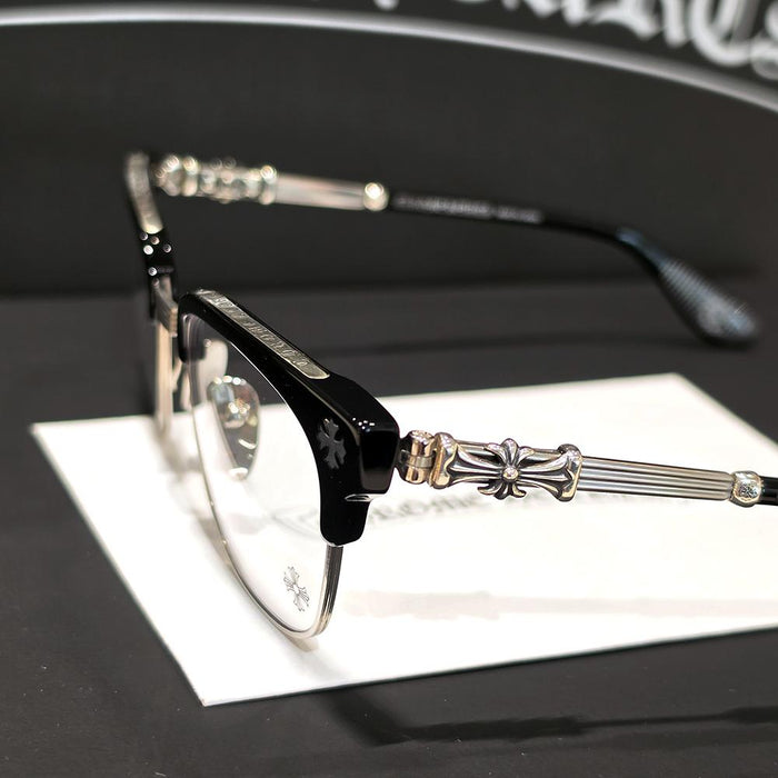 Chrome Hearts Black Glossy Silver-Tone Bonen Neuscher 2 Eyeglasses