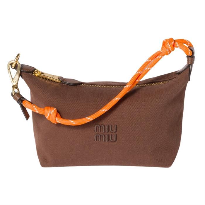 Miu Miu Spirit Gabardine Pouch Shoulder Bag Black