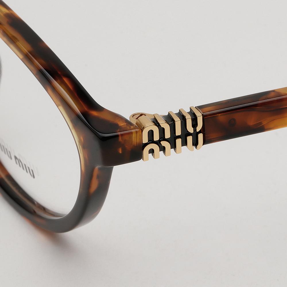 Miu Miu Leopard Oval Acetate Eyeglass Frames Asian Fit Unisex MU09XVF VAU 1O1