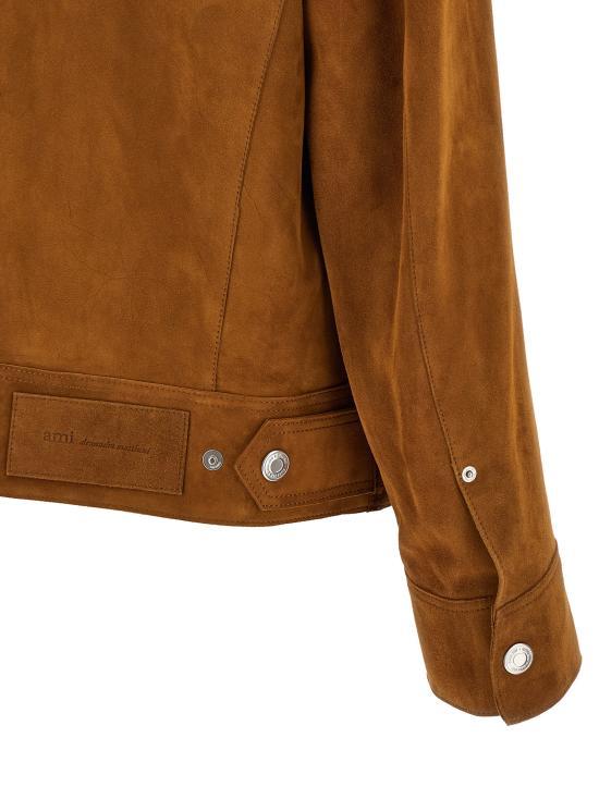 AMI Brown Wool-Blend Tailored Jacket