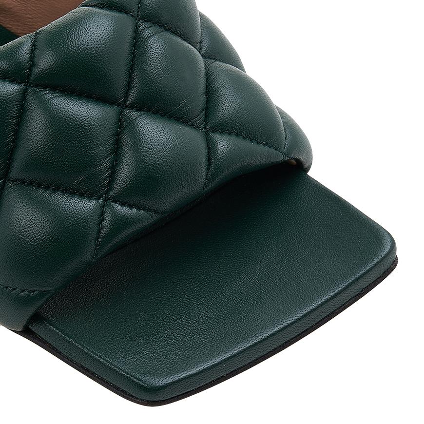 Bottega Veneta Padded Leather Heel Sandals Green Women