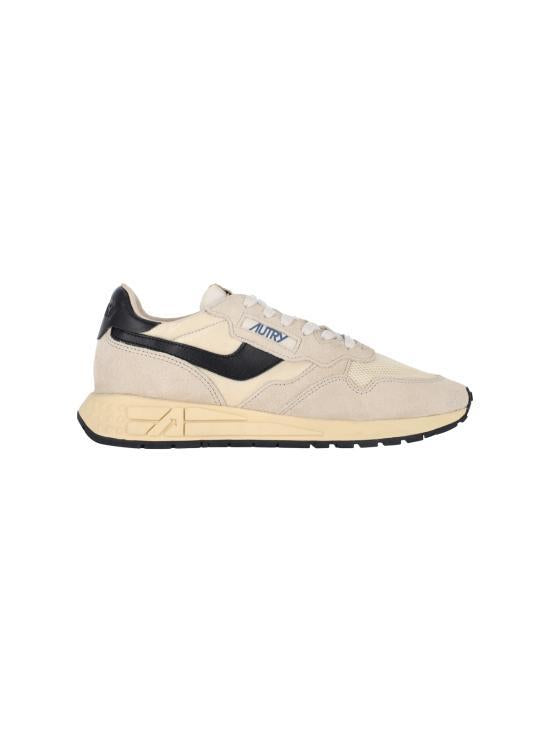 AUTRY Rewind Low Nylon Suede Sneakers WWLM UT60 ECRU BLACK DOM