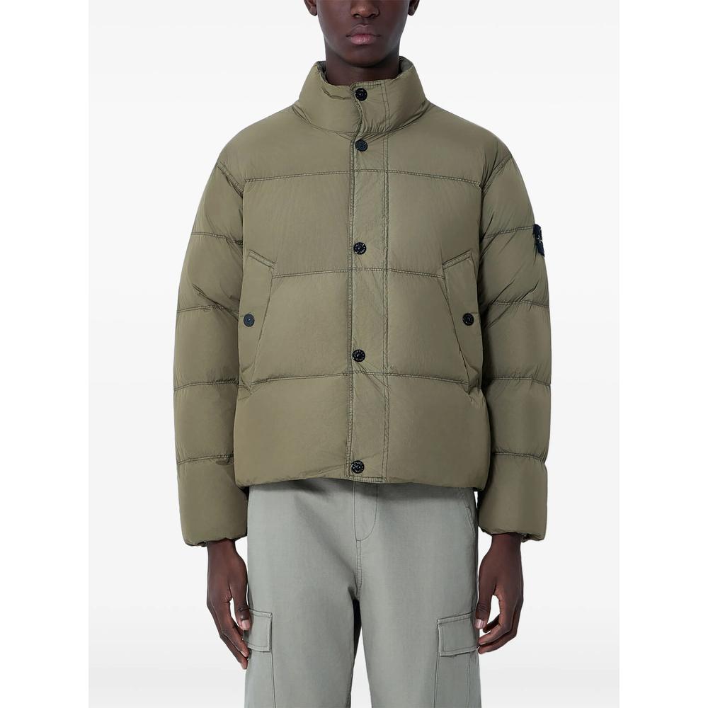 STONE ISLAND Green Down Puffer Jacket Men