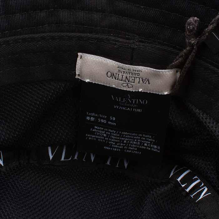 VALENTINO VLTN Logo Print Unisex Black Bucket Hat