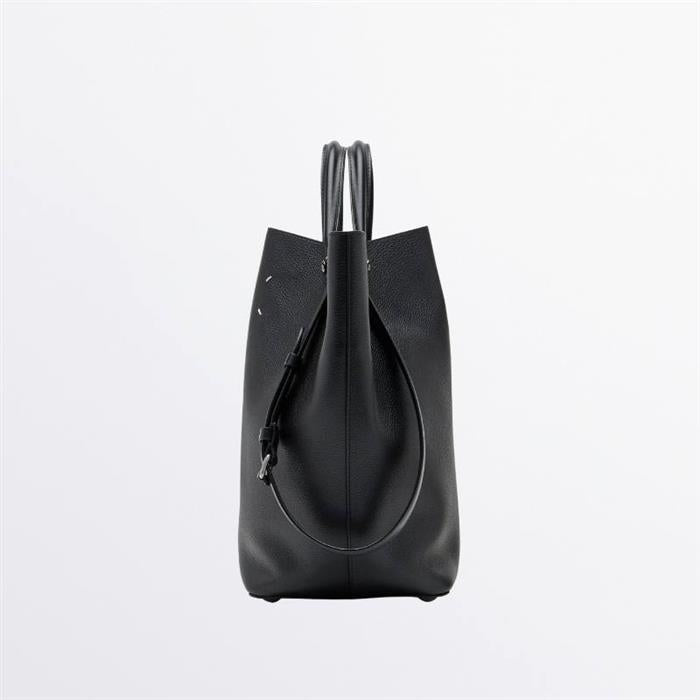 Maison Margiela Dress Age Medium Tote Bag Black Leather