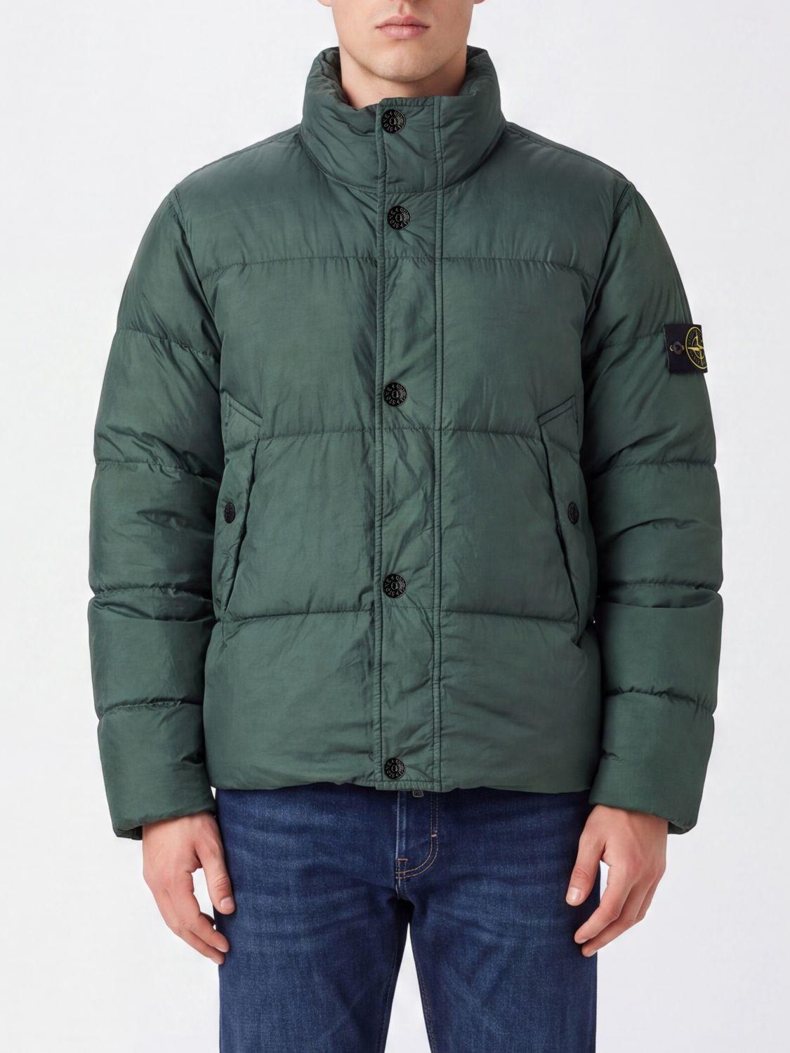STONE ISLAND Black Down Puffer Jacket Men