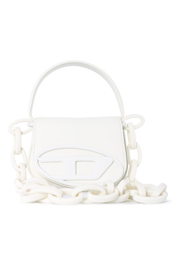DIESEL 1DR XS Chain Strap Crossbody Bag White