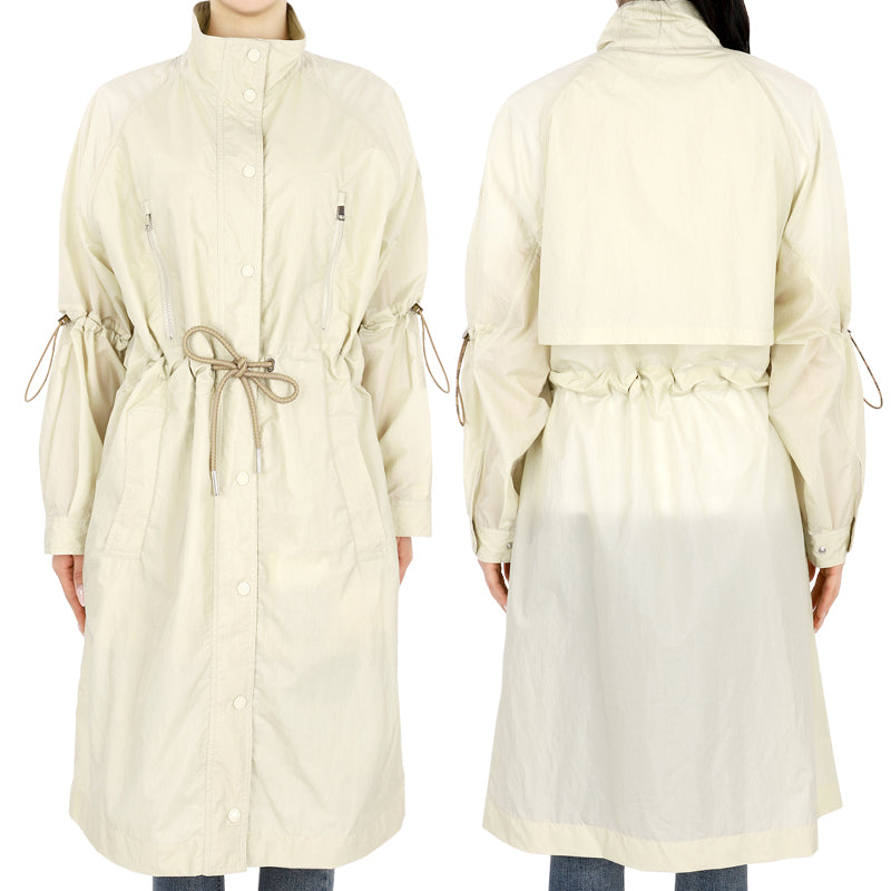 Moncler Beige Rouget Drawstring Coat Jacket for Women