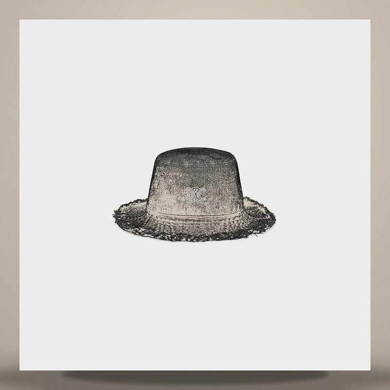 CELINE Cotton Denim Max Black Wash Bucket Hat