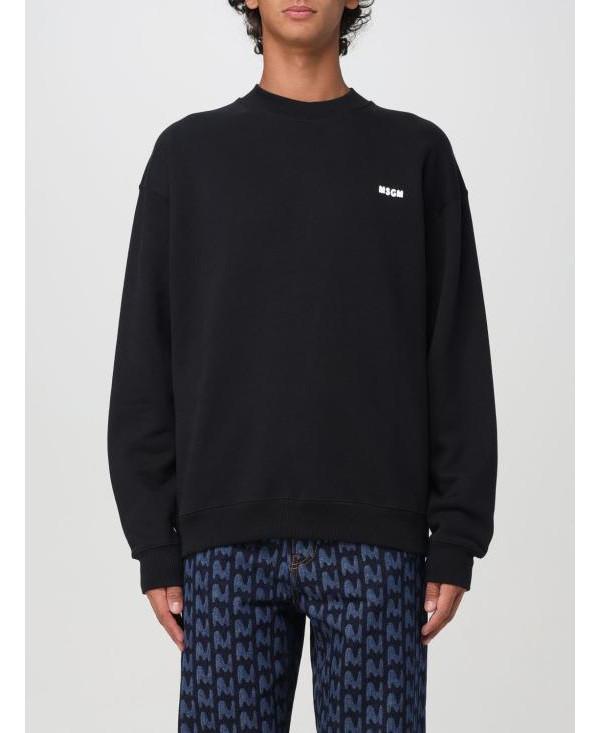 MSGM Print Sweatshirt Black Men’s Pullover Crewneck Top 3740 MM129 247795