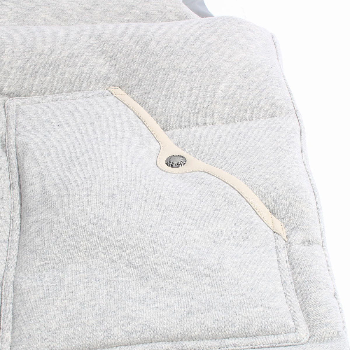 TOM FORD Gray Down Puffer Vest with Leather Detail