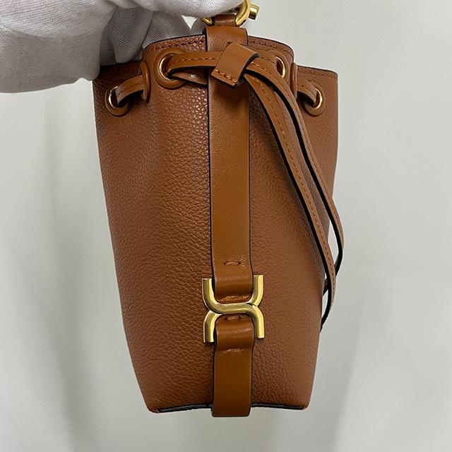 Chloe Marc ie Micro Bucket Bag Leather Shoulder Bag Beige