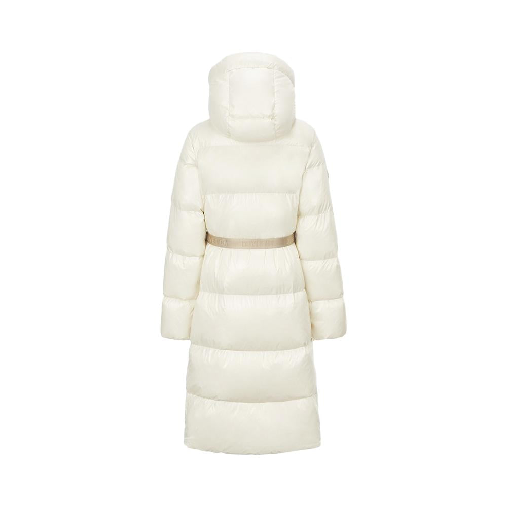 Duvetica LEMIE Logo Patch Long Puffer Jacket Cream VDDJ31146K0001 CRL