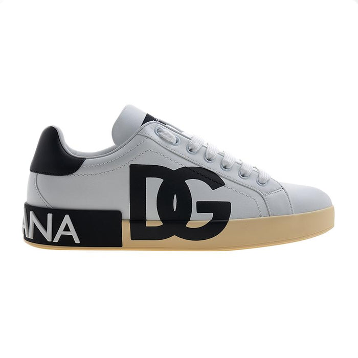D&G Logo Low-Top Sneakers Men’s White Leather Shoes