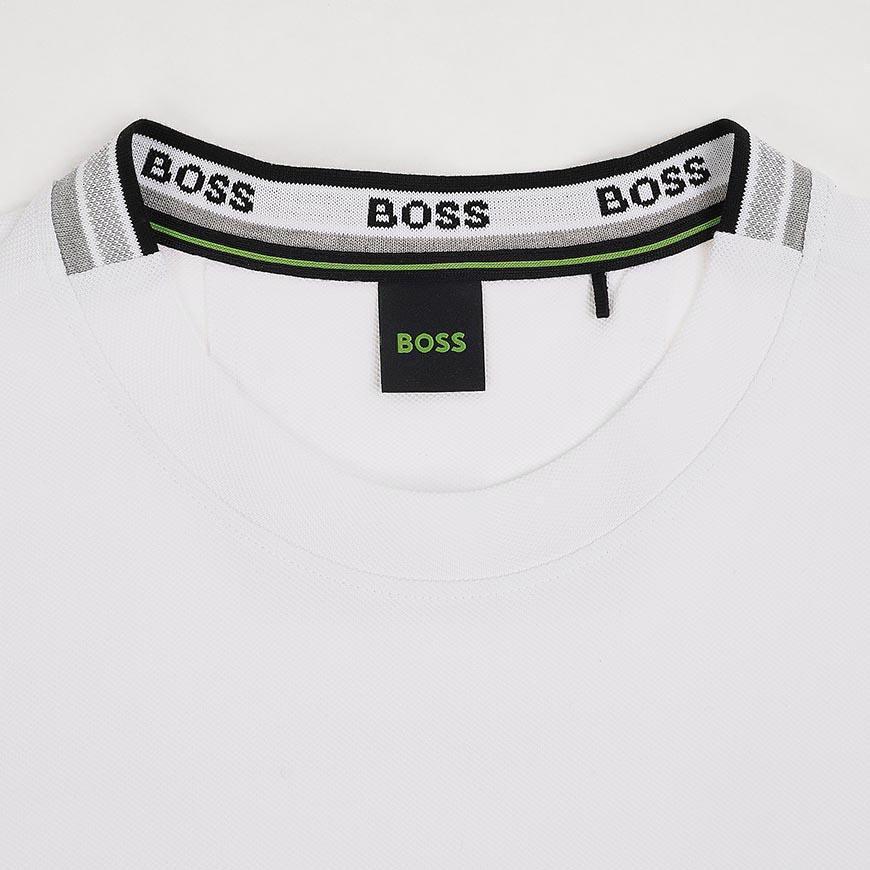 HUGO BOSS Men’s Logo Embroidered T-Shirt White Cotton