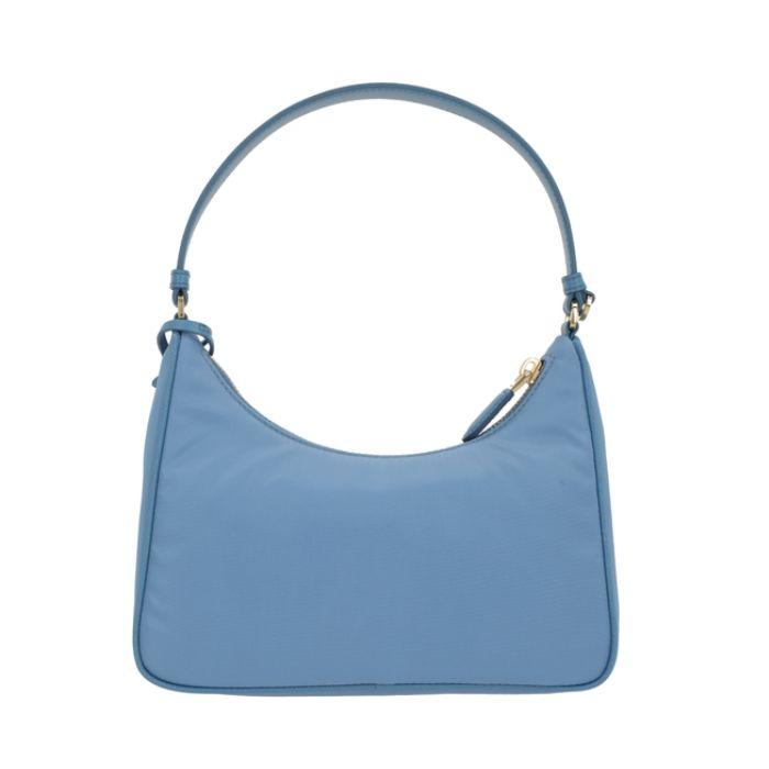 PRADA Re-Nylon Triangle Logo Hobo Shoulder Bag Blue