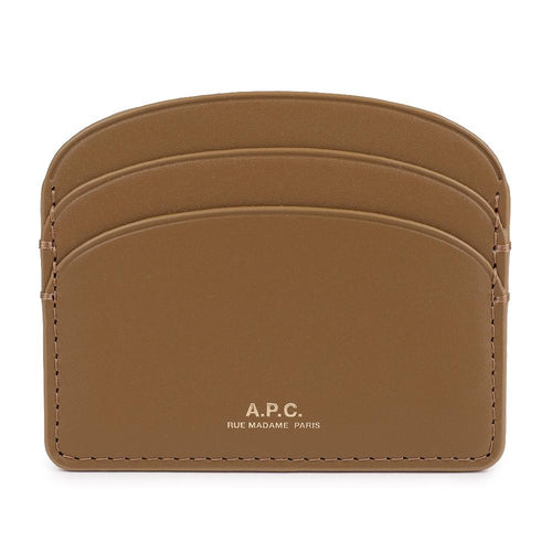 A.P.C. Half-Moon Leather Logo Card Holder PXAWV F63270 CAW