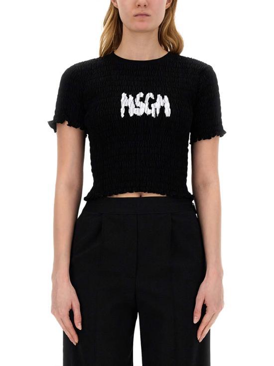 MSGM Black Short Sleeve T-Shirt 3641 MDM 10524700299