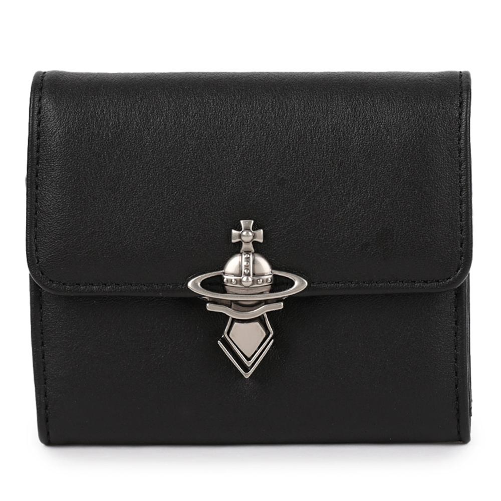 Vivienne Westwood Orb Clasp Leather Bifold Wallet Navy