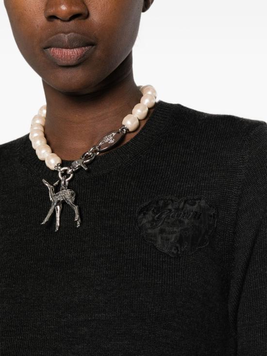 GANNI Phantom Round Neck Knit Sweater