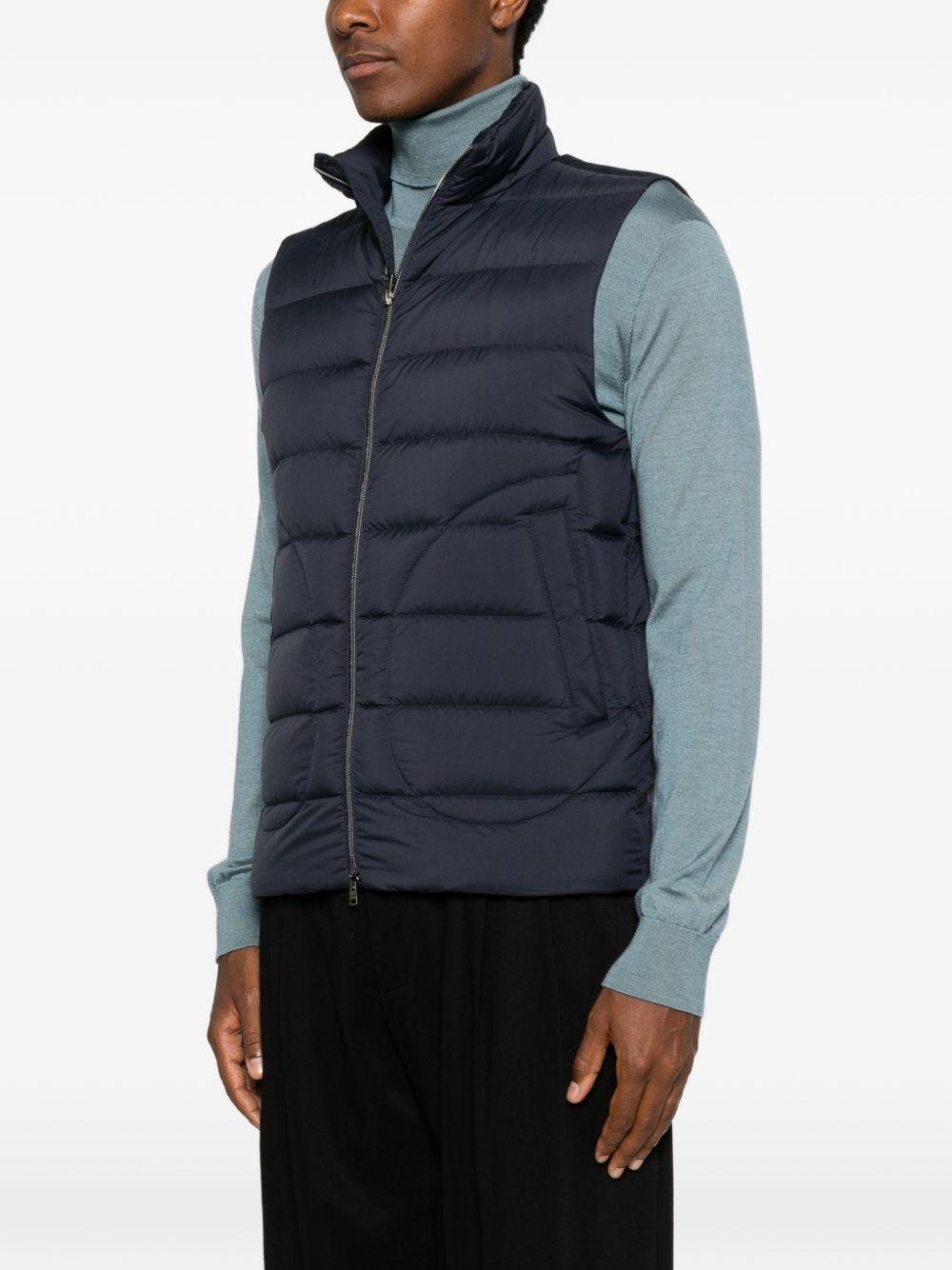 Herno Down Vest Black Nylon Quilted Puffer Men's Outerwear