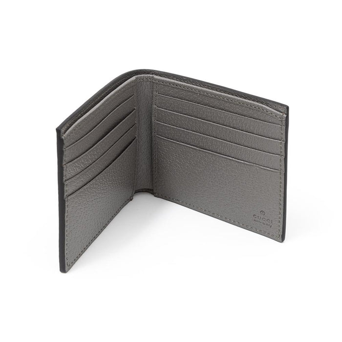 GUCCI G Detail Black Leather Card Bifold Wallet