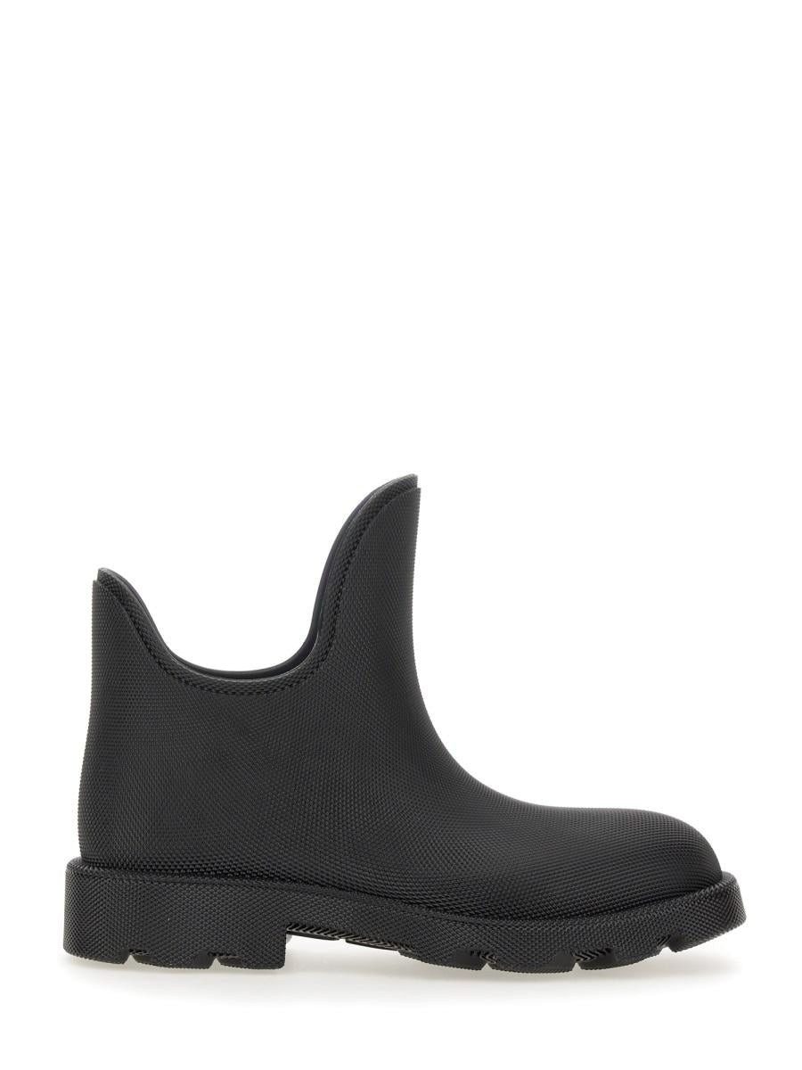 BURBERRY Black Leather Mid Boots for Men
