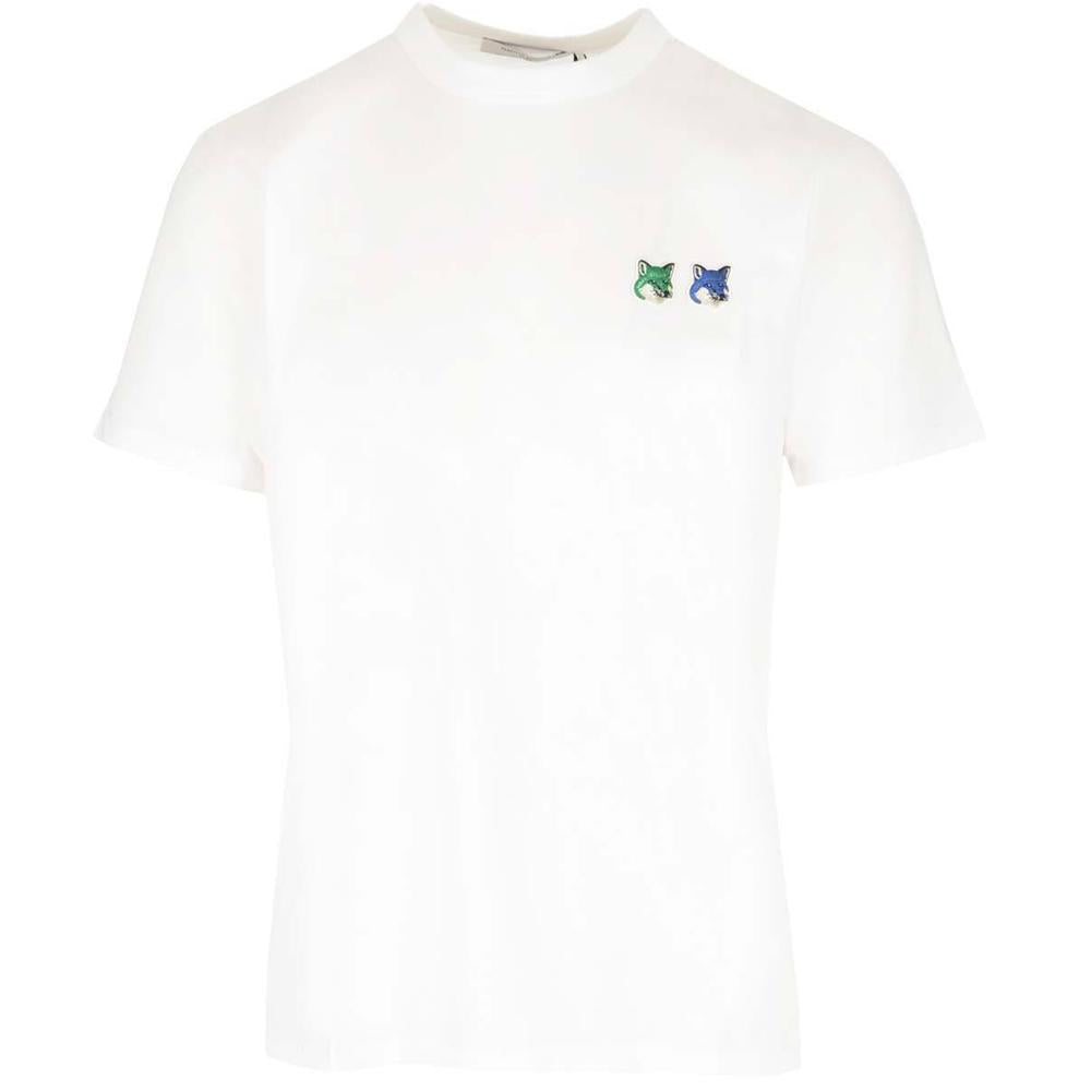 Maison Kitsune Double Fox White T-Shirt for Men KM00101KJ0008 P100