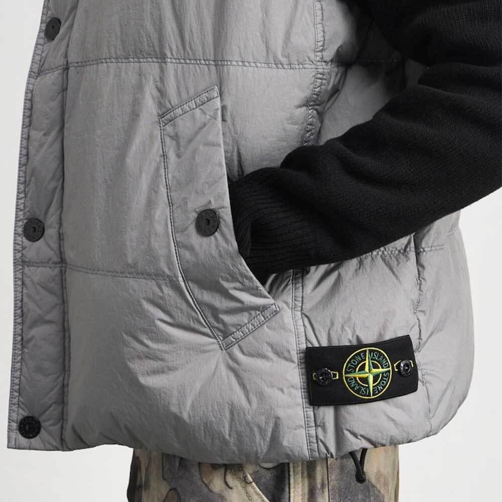 STONE ISLAND Crinkle Reps Antidrop Puffer Vest Green Men's