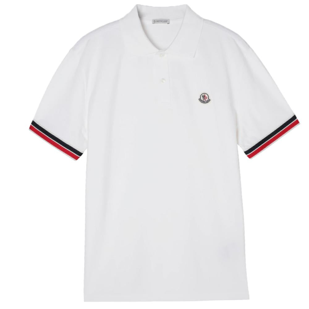 Moncler Logo Patch Polo Shirt White Men's 8A00020 89A16 034