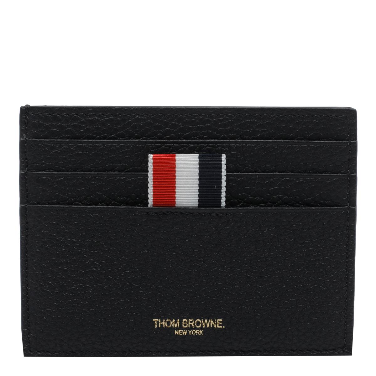 THOM BROWNE Black Leather Clutch Bag