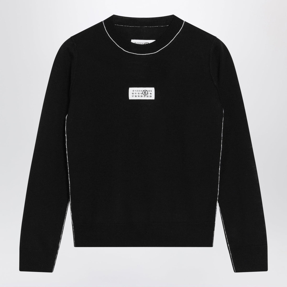 Maison Margiela Wool Blend Round Neck Knit Sweater