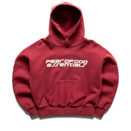 Fear of God Crimson Hooded T-Shirt Women’s Cotton Top 192 HO255541 FW CRIMSON