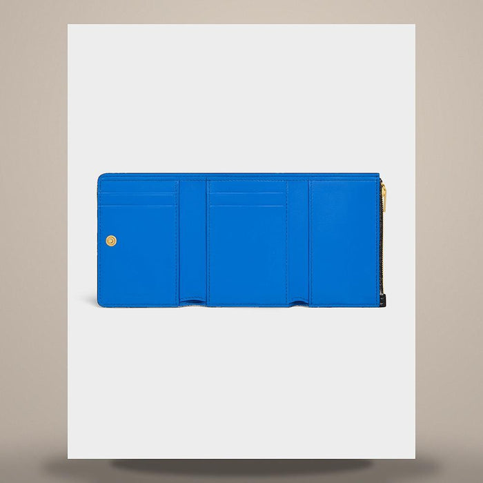 CELINE Triomphe Stamped Compact Card Wallet Grained Calfskin Soft Tan/Cream