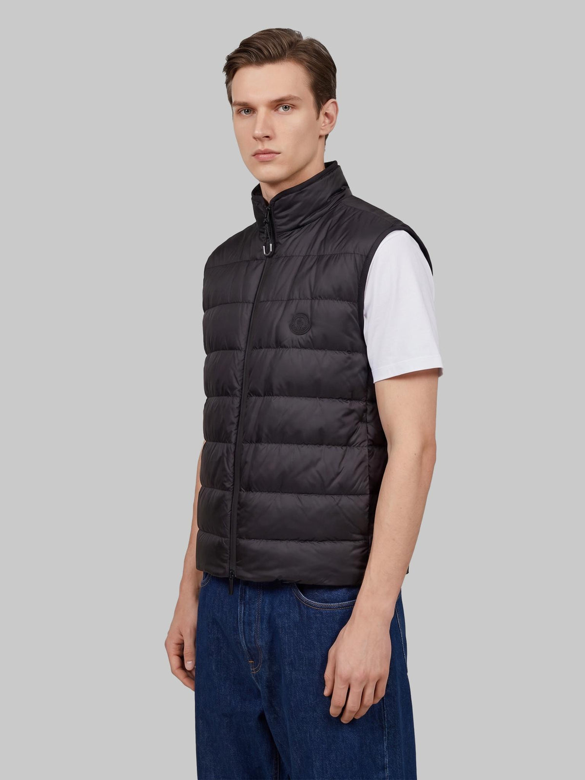 Moncler Black Quilted Down Puffer Vest for Men