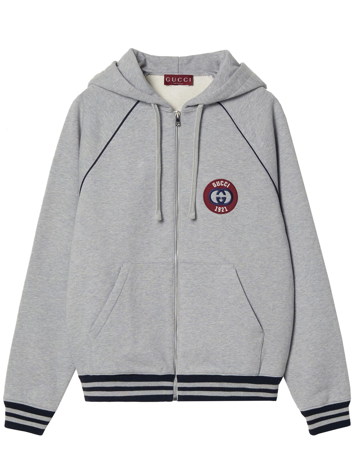 GUCCI Zip-Up Hoodie Men's SS26 Black Cotton