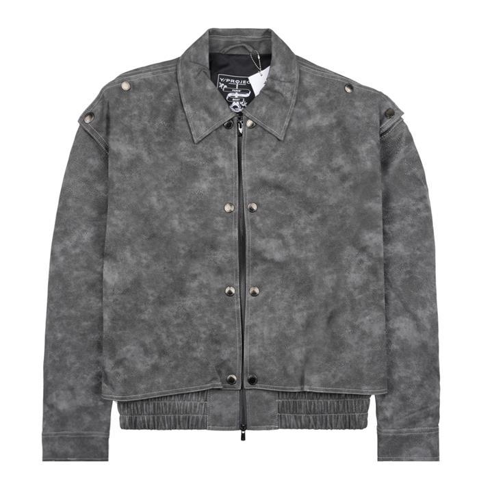 Y PROJECT Layered Leather Jacket for Men JACK96S24 GREY