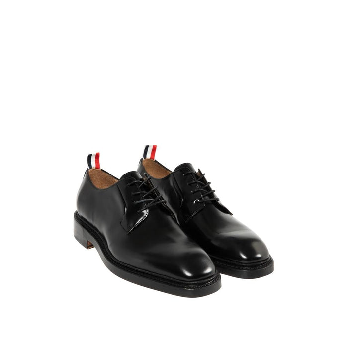 THOM BROWNE Soft Spazzolato Leather Oxford Shoes Black Men