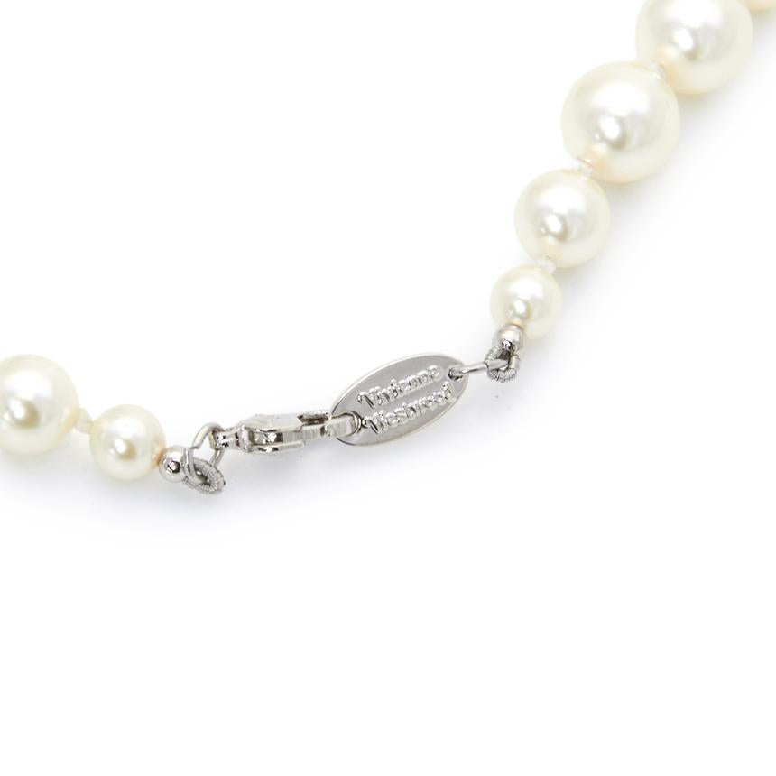 Vivienne Westwood One Row Pearl Bas Relief Women’s Choker Neckla 63010106 02P104