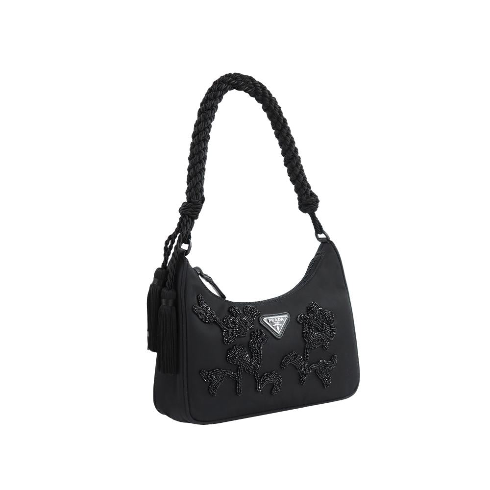 PRADA Triangle Logo Nylon Shoulder Bag