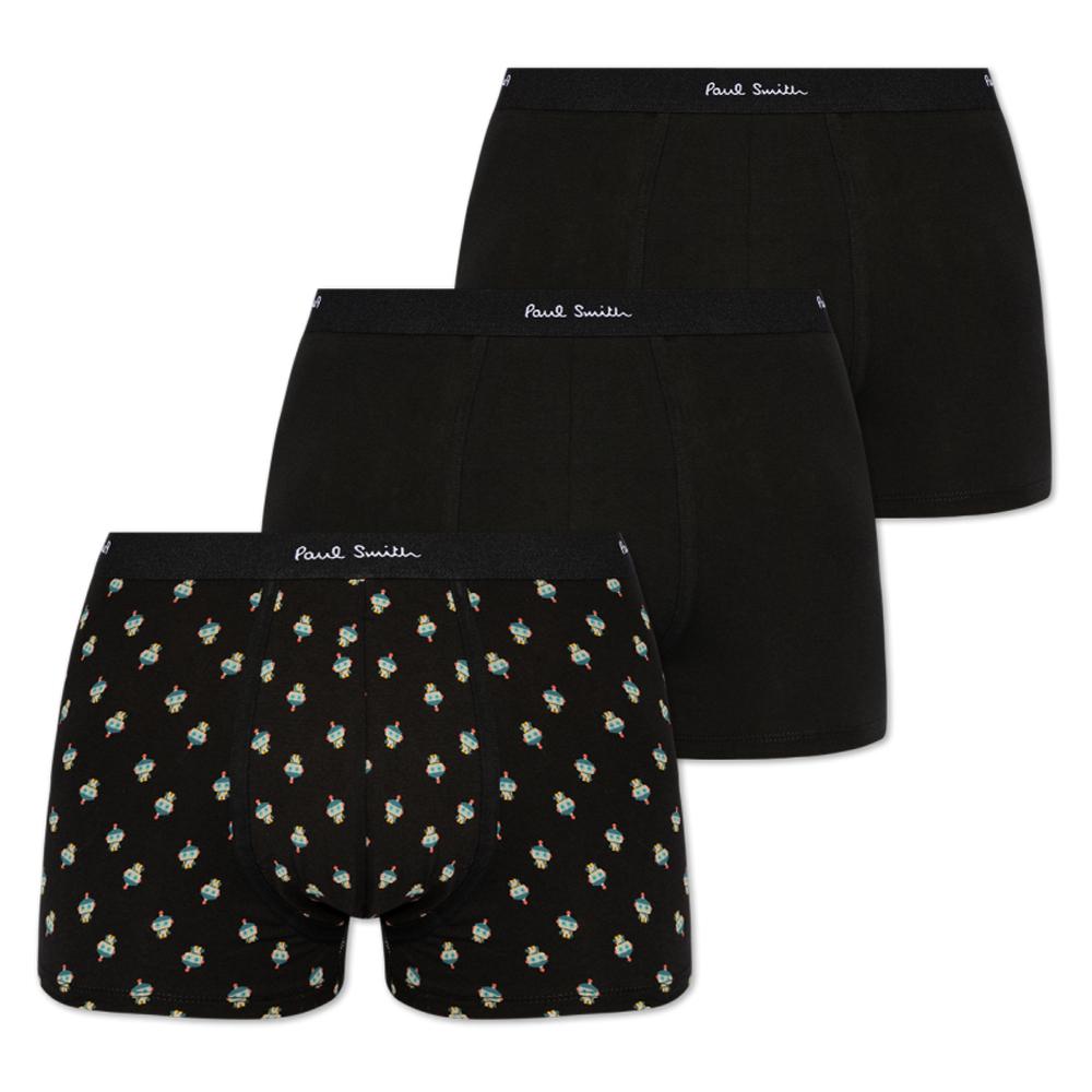 Paul Smith Robot Print Black 3-Pack Underwear for Men M1A 914 P3PK67 79