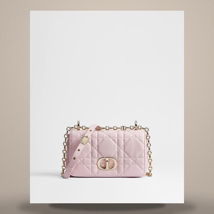 DIOR Soft Caro Bag Small Rose Tendre Macrocannage Lambskin Should M9252OHPA M29N