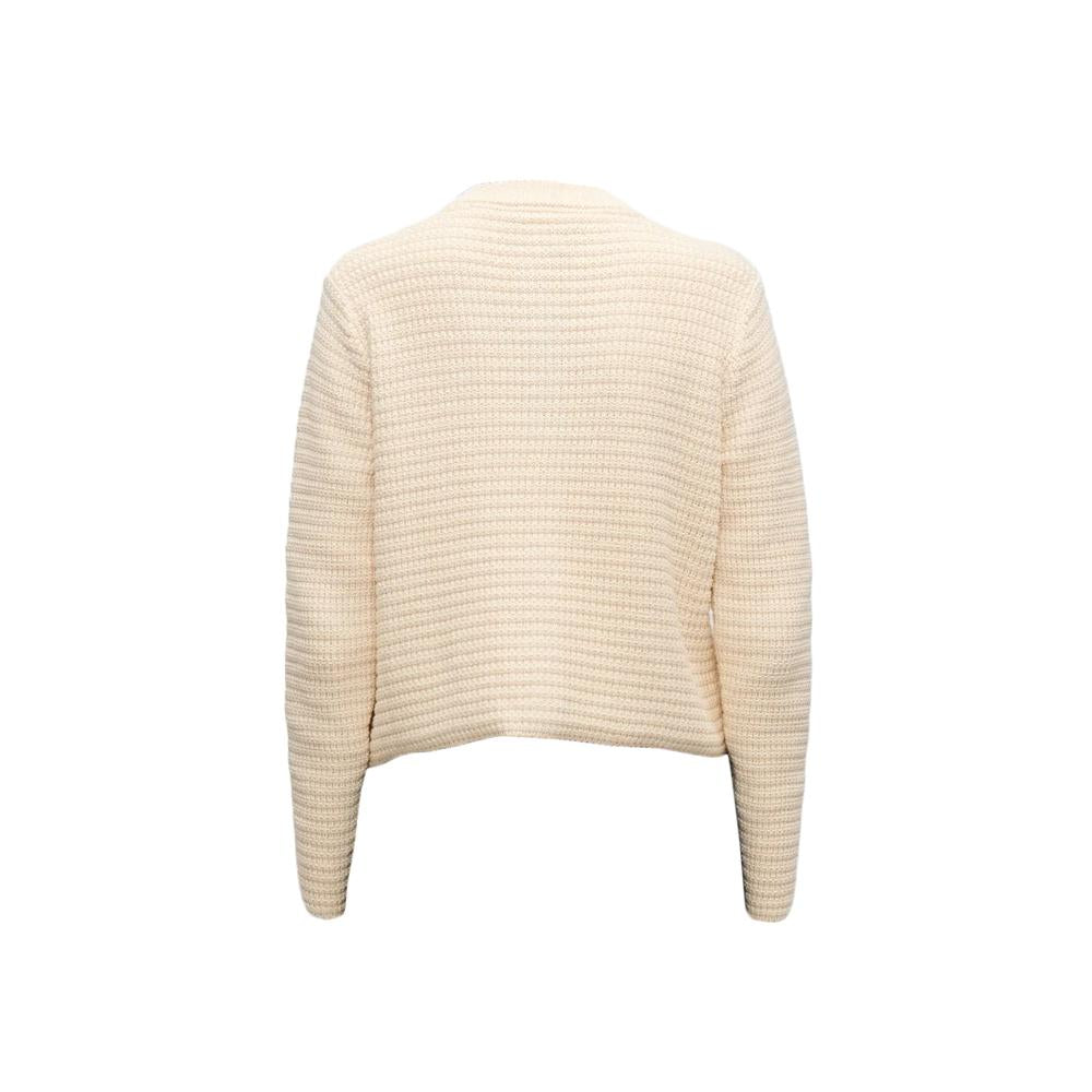 Max Mara Ivory V-Neck Knit Cardigan 2615341041 001
