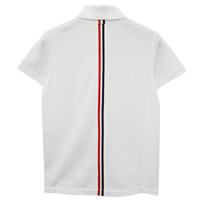 THOM BROWNE Classic Back Logo Tricolor Stripe Short Sleeve Polo Tee